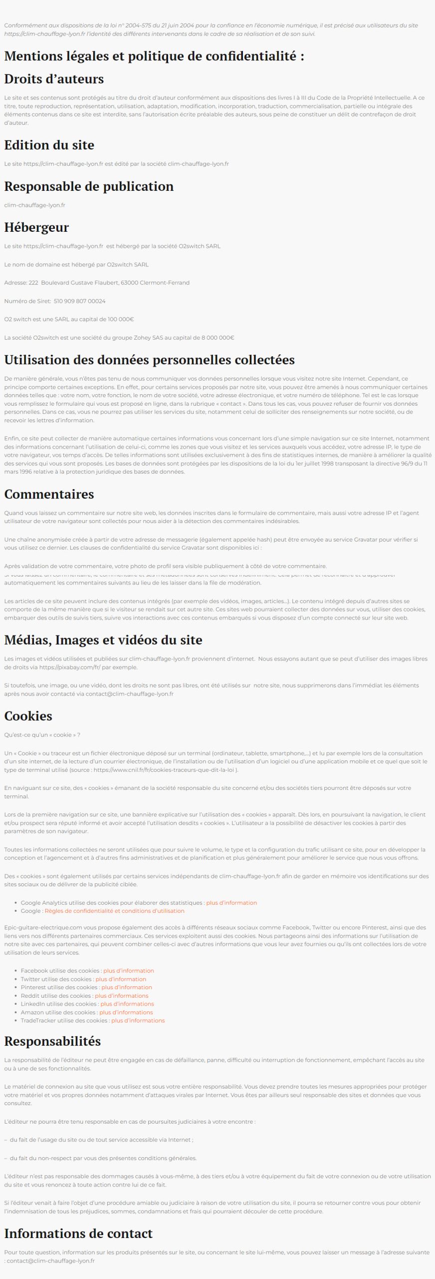 mentions légales